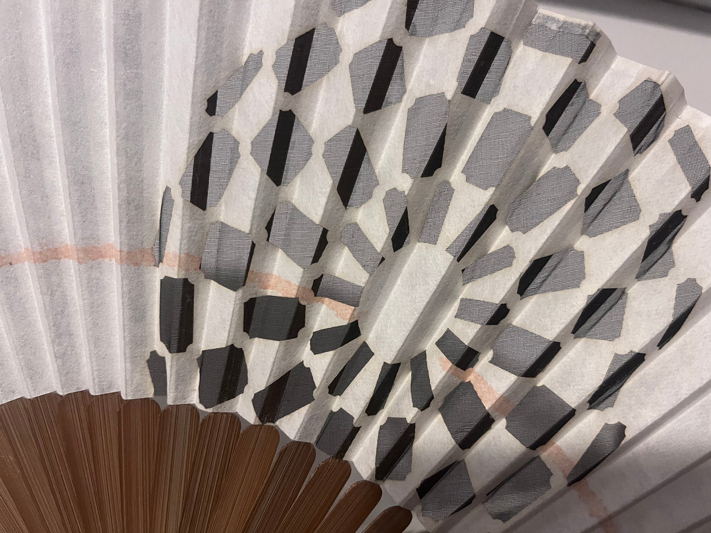 Japanese Folding Fan, paper fan, White Veil