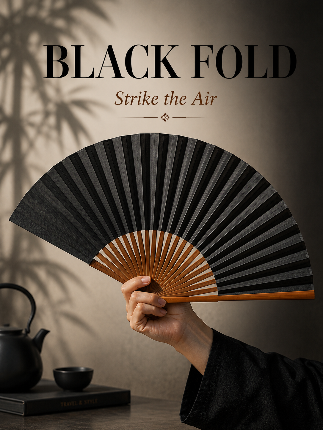 BLACK FOLD, Chinese folding fan -- coming soon