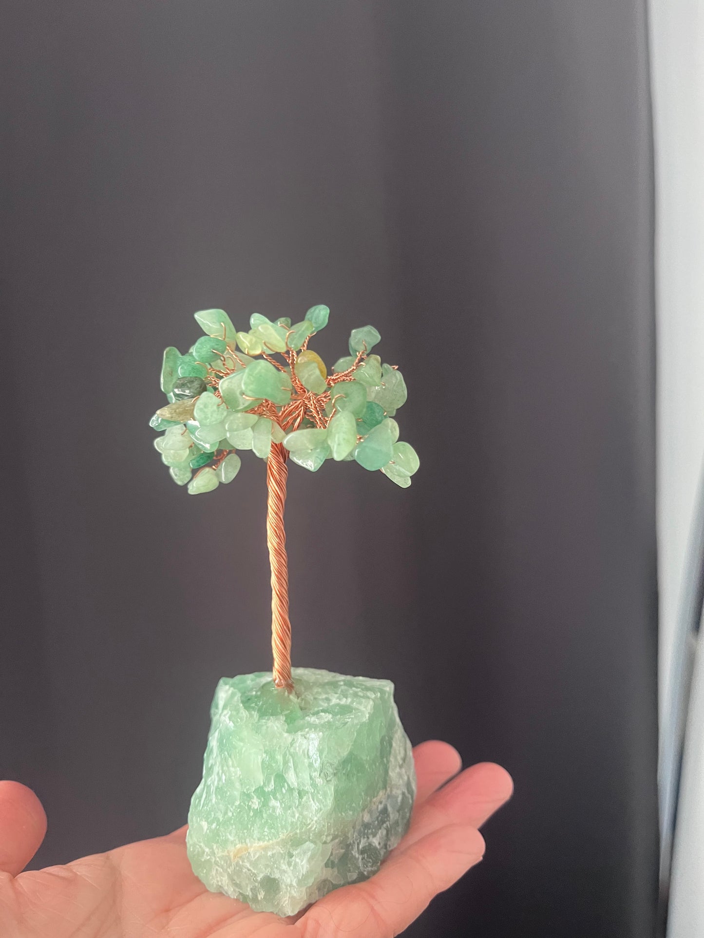 Natural Crystal Tree, Stone base, Rose Quartz
