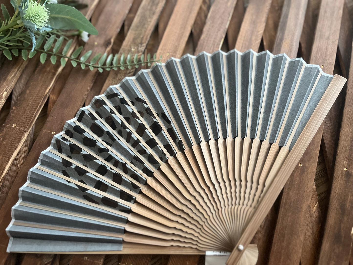 Japanese Folding Fan, paper fan, White Veil