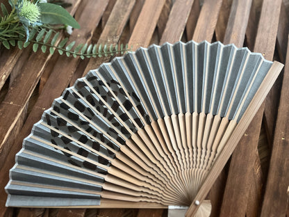 Japanese Folding Fan, paper fan, White Veil
