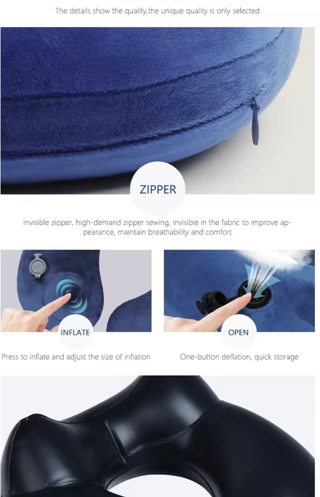Travel Pillow, inflatable pillow, Compact Design