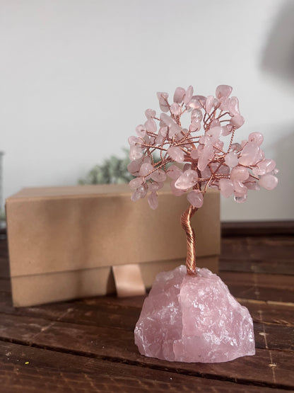 coming soon - Natural Crystal Tree, Stone base, Rose Quartz -LOVE