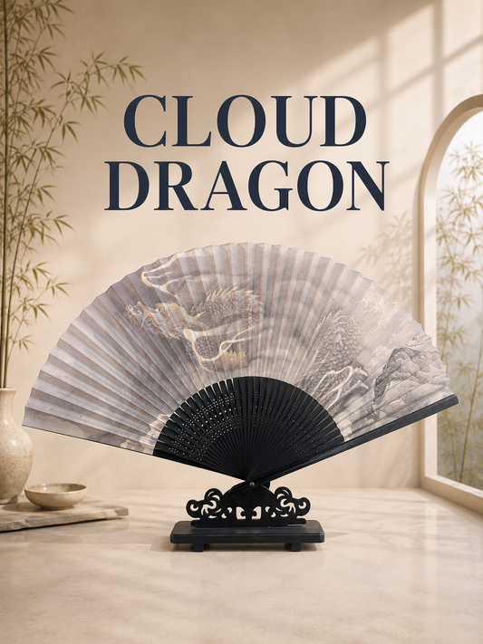 Éventail japonais, Éventail pliant, DRAGON NUAGE