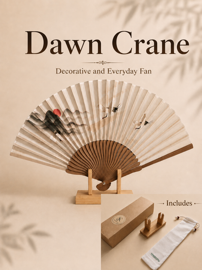 DAWN CRANE, Chinese folding fan