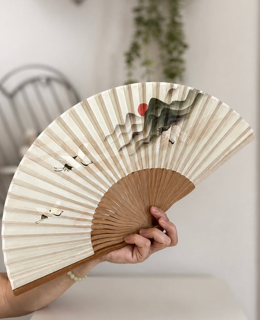 DAWN CRANE, Chinese folding fan