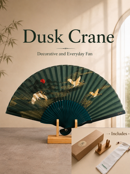 DUSK CRANE, Chinese Folding Fan