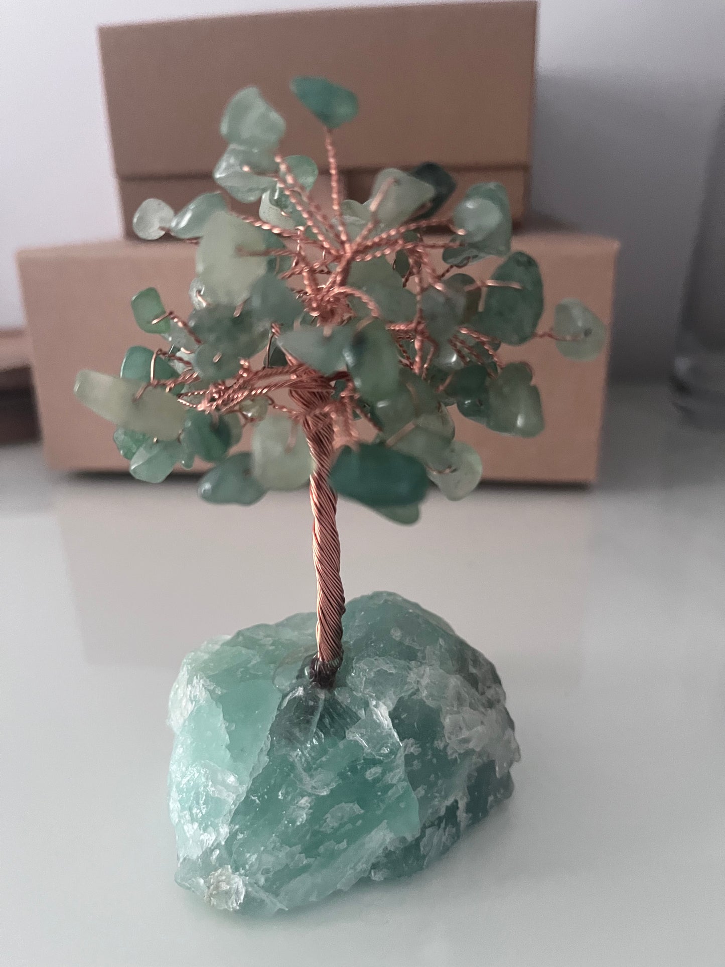 Natural Crystal Tree, Stone base, Amethyst