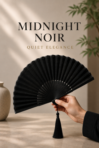 MIDNIGHT NOIR, Chinese Folding Fan, coming soon