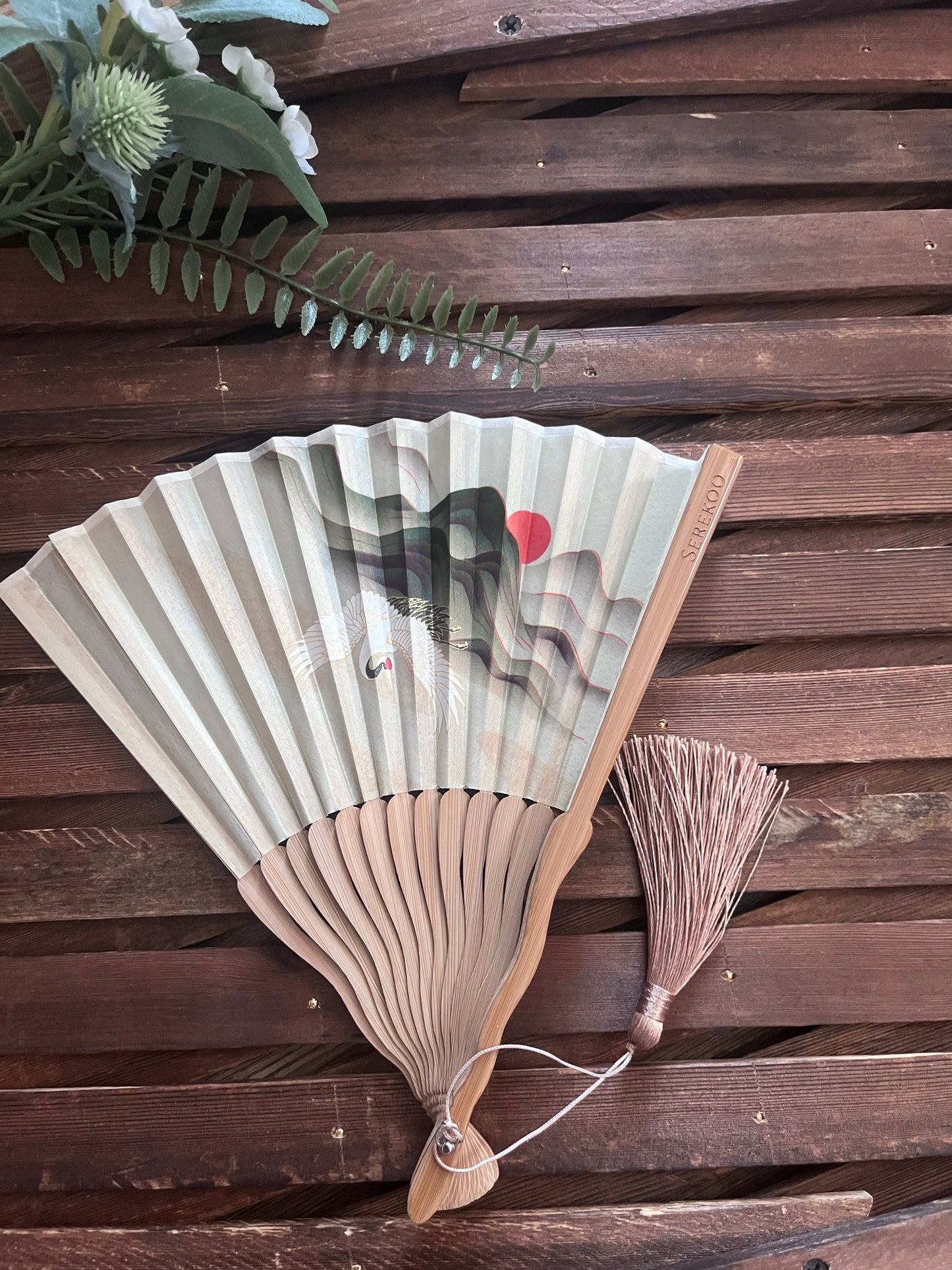 DAWN CRANE, Chinese folding fan