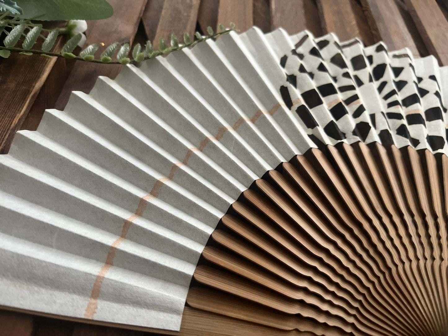 Japanese Folding Fan, paper fan, White Veil