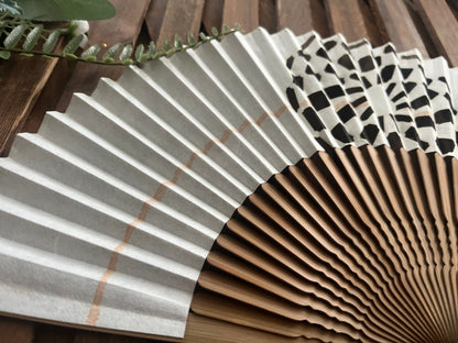 Japanese Folding Fan, paper fan, White Veil