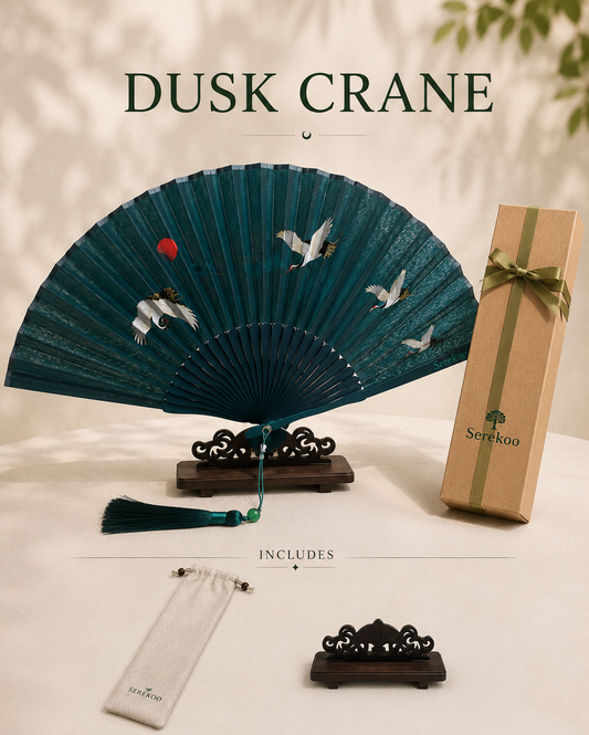 DUSK CRANE, Chinese Folding Fan