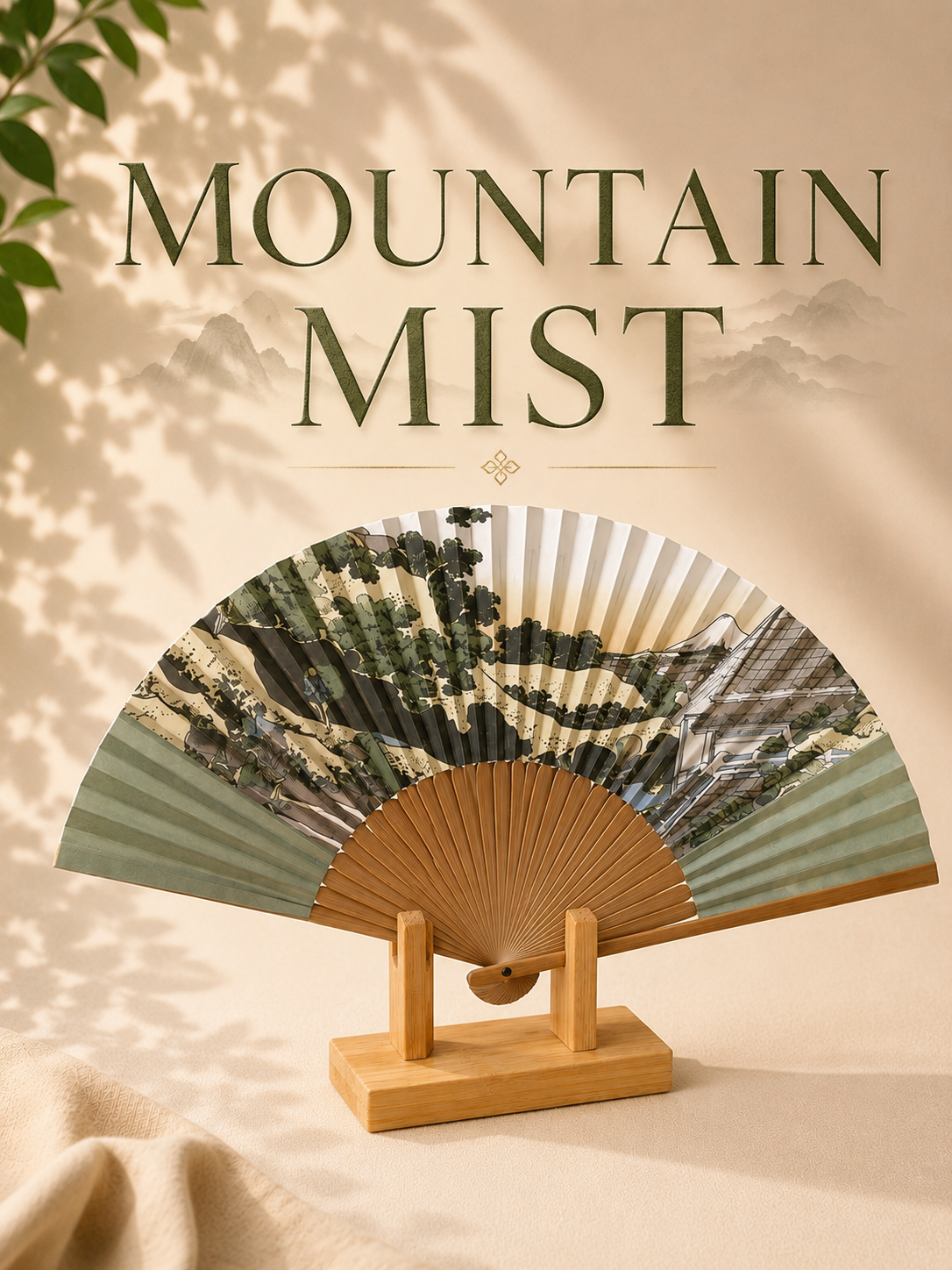 Japanese Fan, Paper fan , Mountain Mist