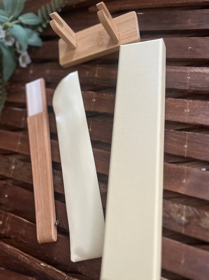 Bamboo Folding Fan - MOON BEIGE