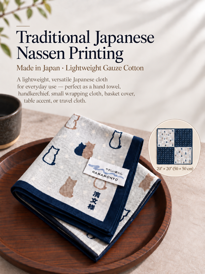 Japanese Hand Towel-Handkerchief-Traditional Japanese Nassen Printing -Tenugui