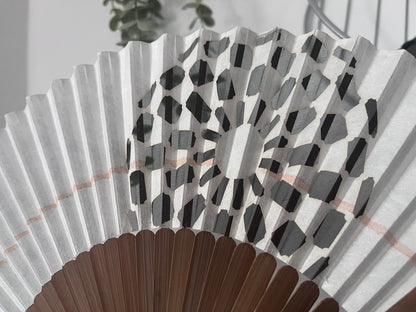 Japanese Folding Fan, paper fan, White Veil
