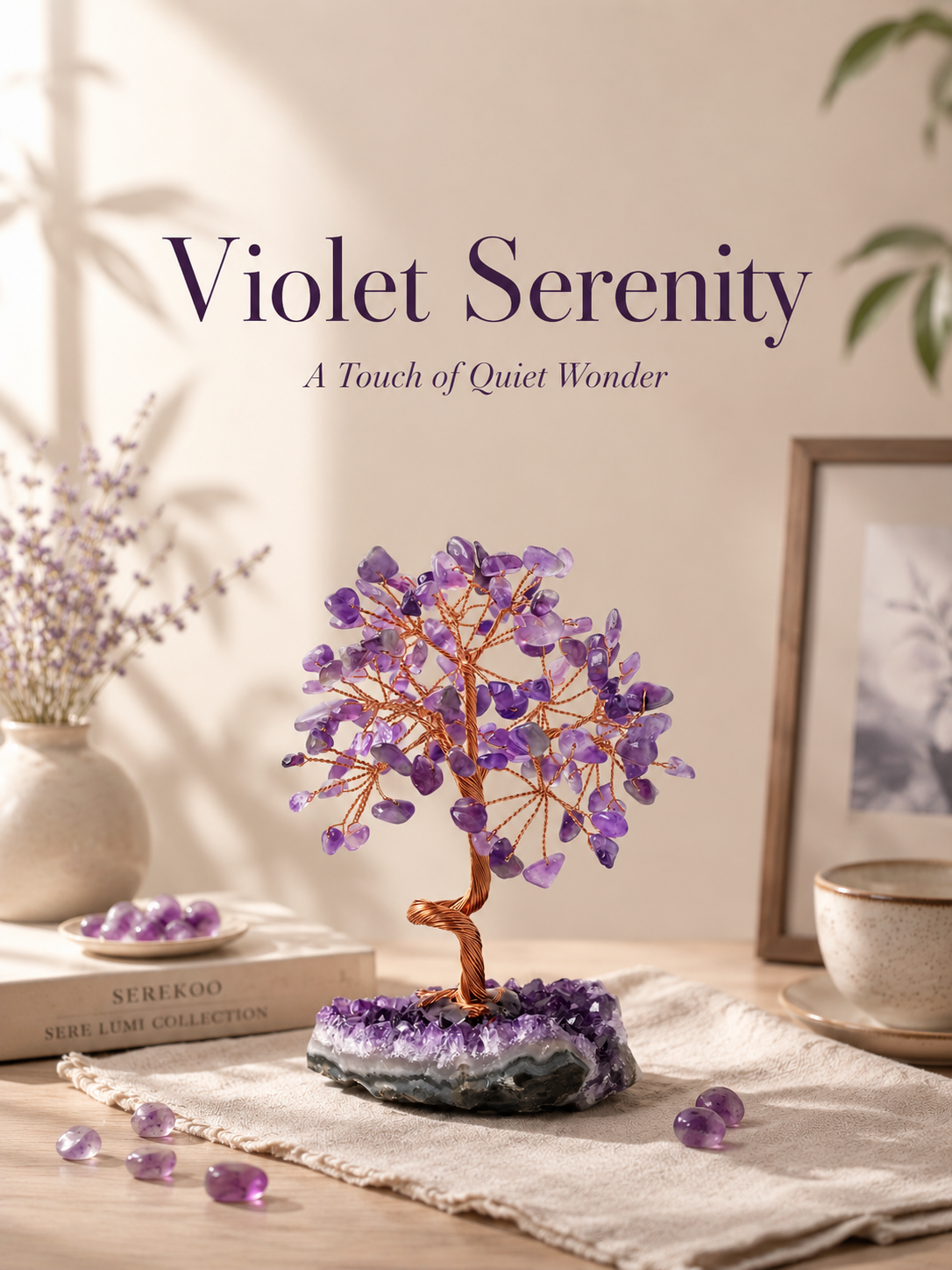 VIOLET SERENITY, Natural Crystal Tree