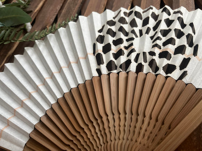 Japanese Folding Fan, paper fan, White Veil