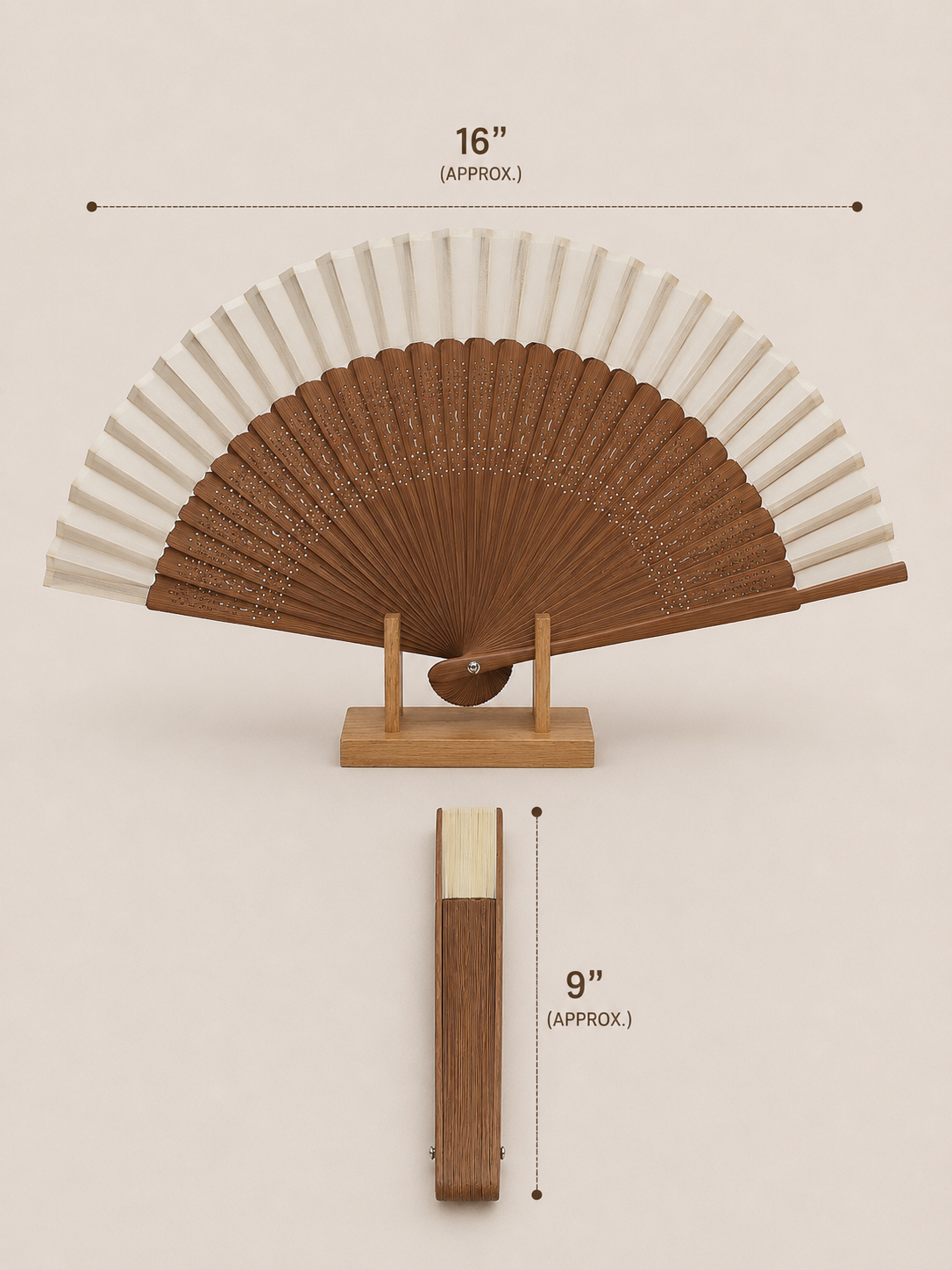 MOON BEIGE, éventail chinois pliable -- bientôt disponible