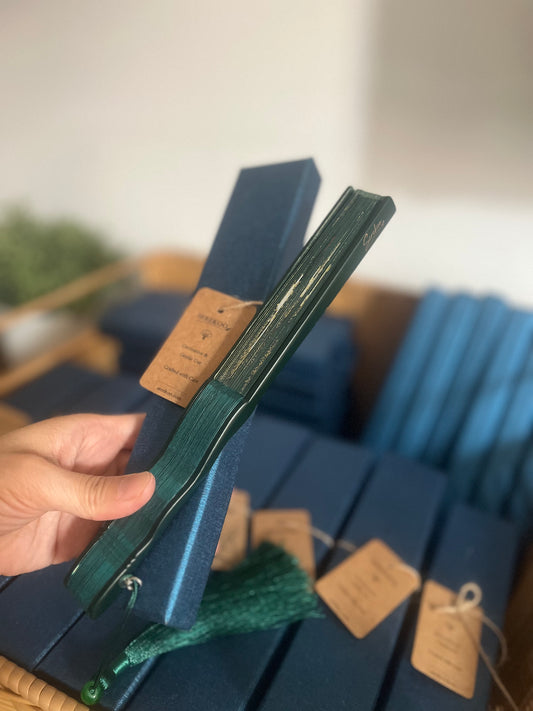 GIFT SET - Bamboo Folding Fan - DUSK CRANE