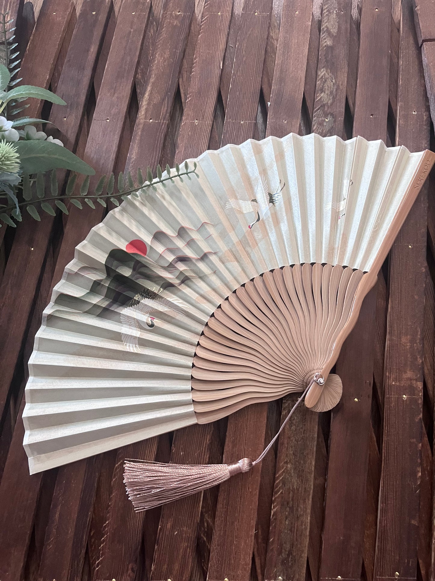 DAWN CRANE, Chinese folding fan