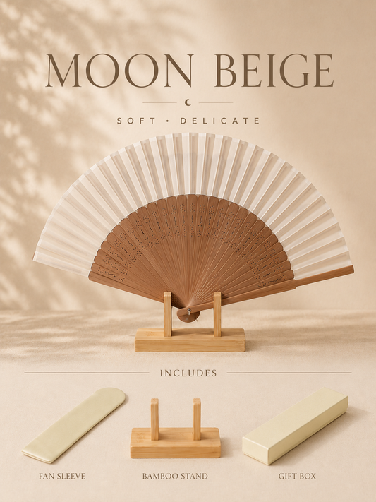 MOON BEIGE, Chinese folding fan -- coming soon