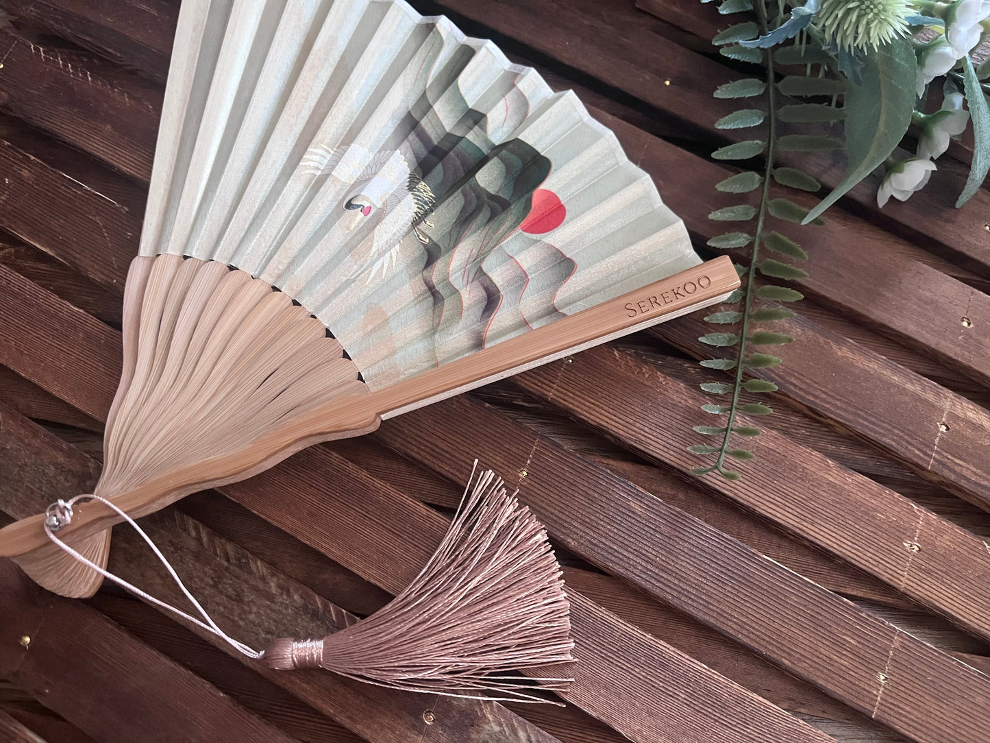 DAWN CRANE, Chinese folding fan