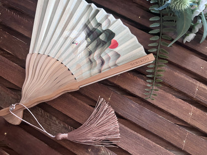 DAWN CRANE, Chinese folding fan