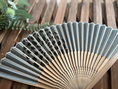 Japanese Folding Fan, paper fan, White Veil