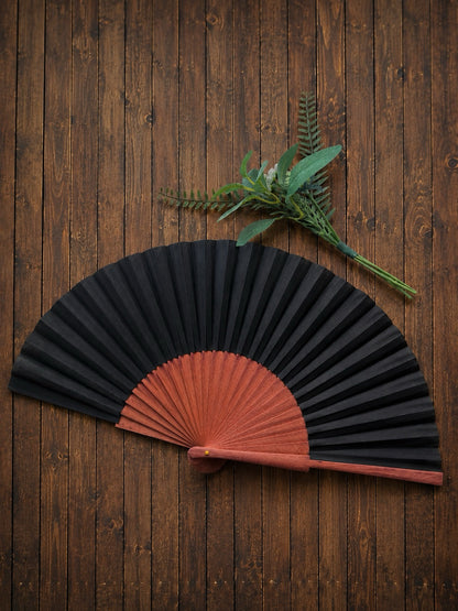 Wooden fan+Bamboo fan set of 2  (minor imperfections, special price)