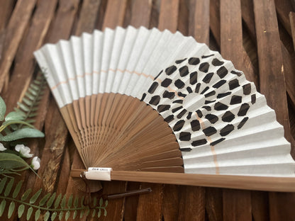 Japanese Folding Fan, paper fan, White Veil