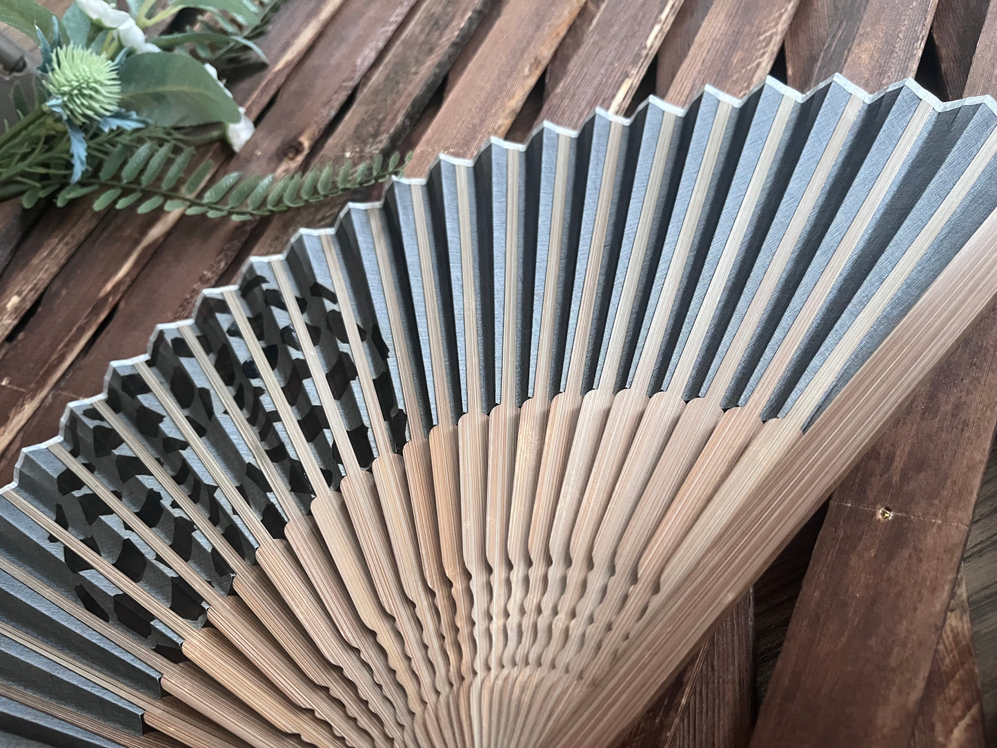 Japanese Folding Fan, paper fan, White Veil