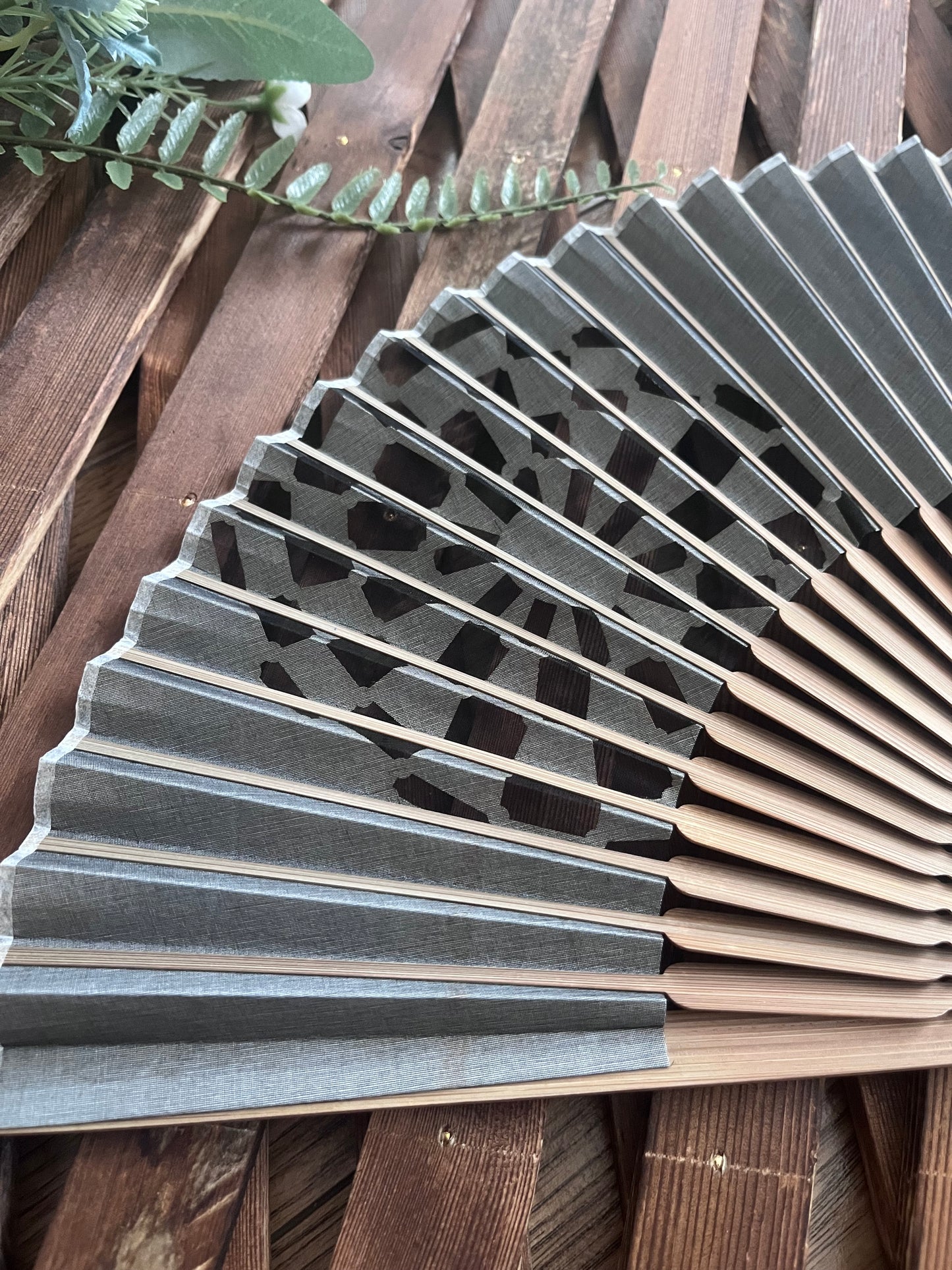 Japanese Folding Fan, paper fan, White Veil