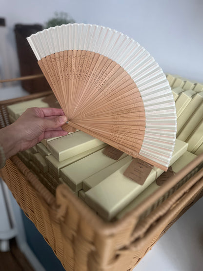 GIFT SET - Bamboo Folding Fan - MOON BEIGE