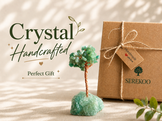 Natural Crystal Tree, Stone base, Rose Quartz