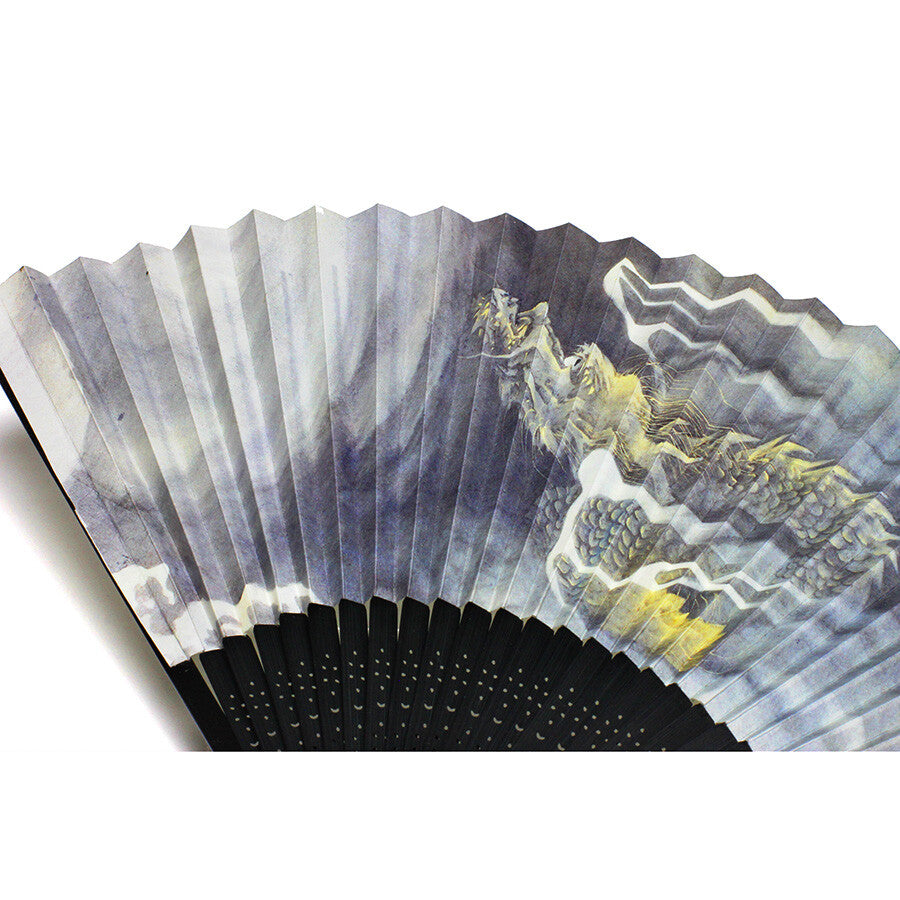GIFT SET - Japanese Folding Fan - CLOUD DRAGON - Paper Fan