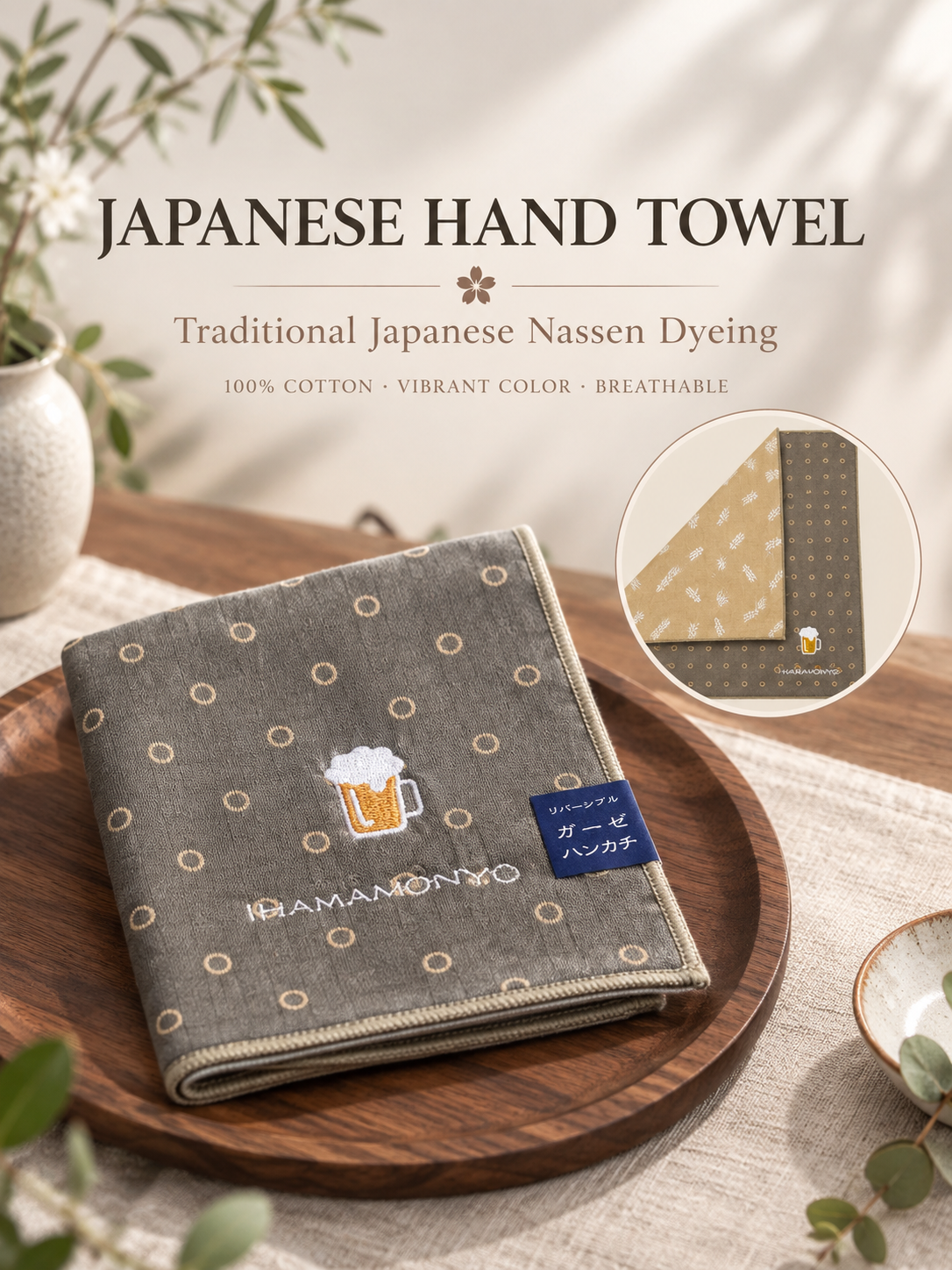 Japanese handkerchief traditional Nassen printing 