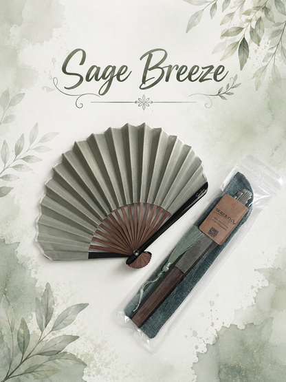 bamboo folding fan, easy to carry, everyday fan, sage-breeze