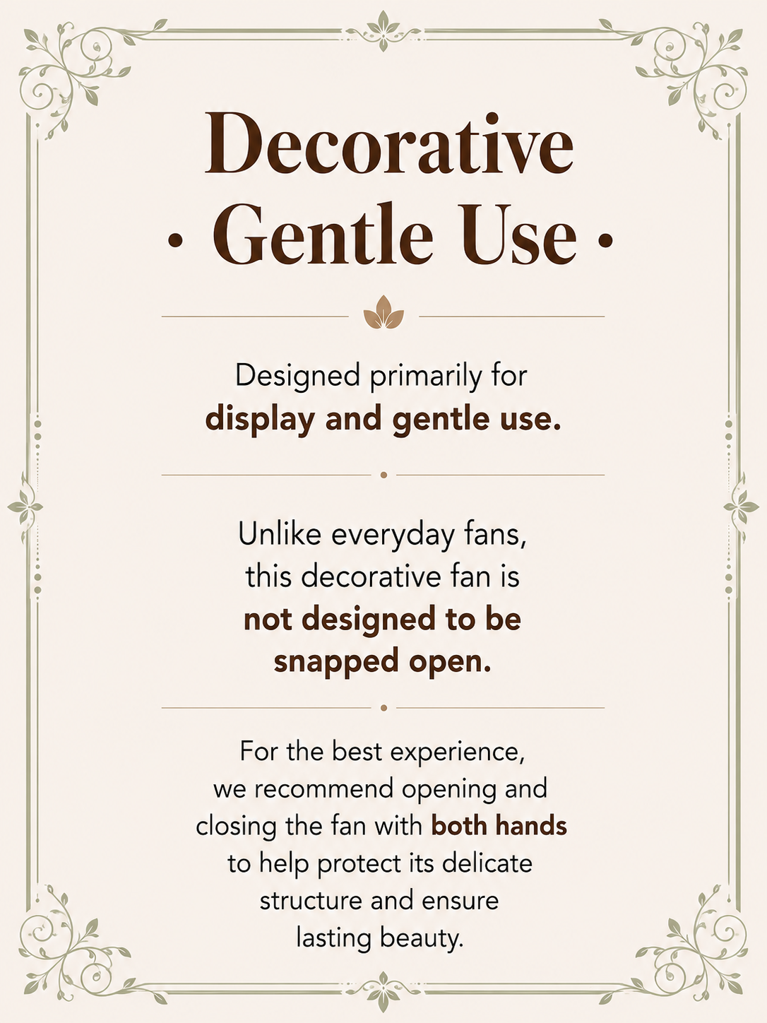 decorative fan instruction