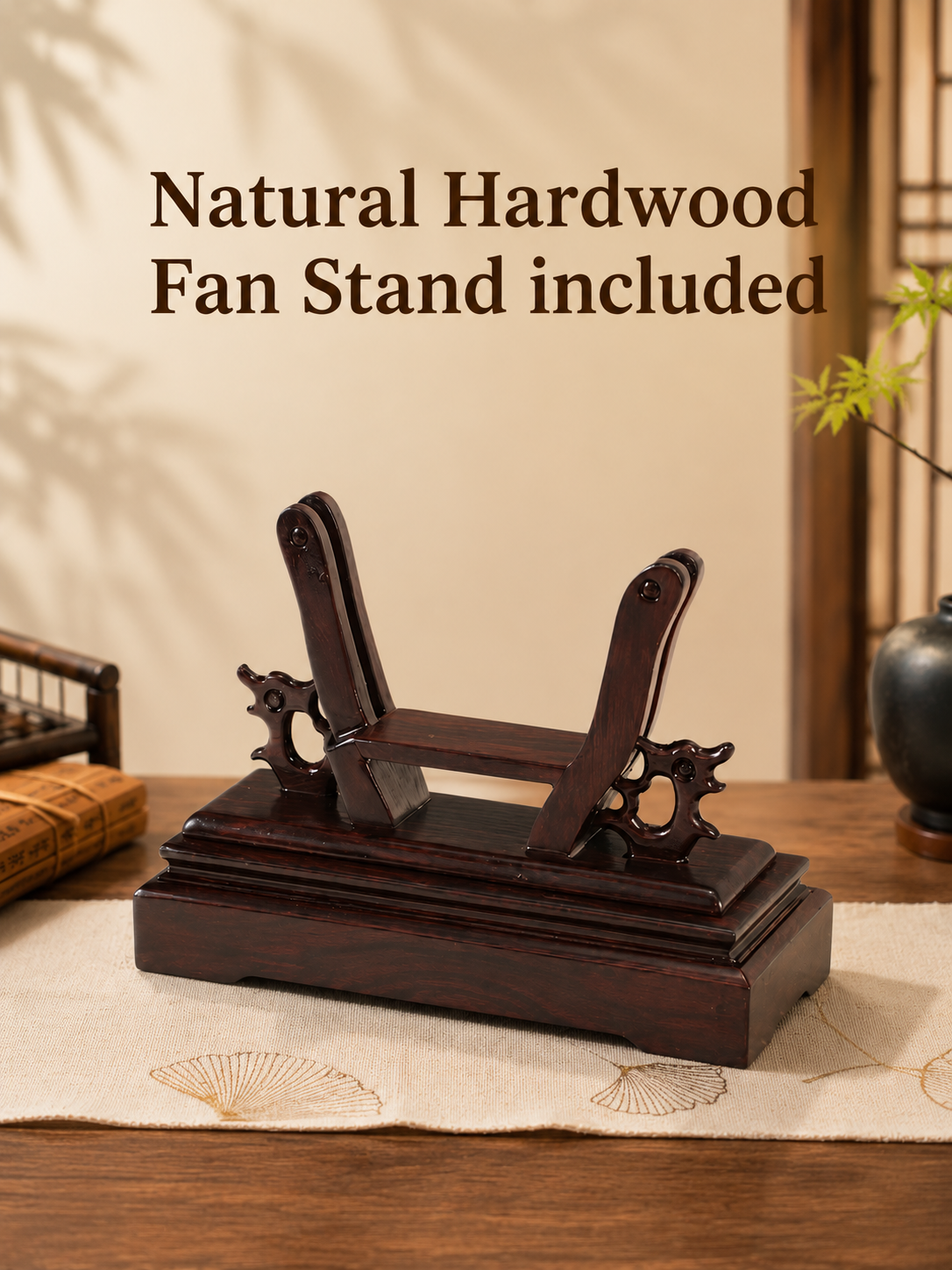 natural hardwood fan stand